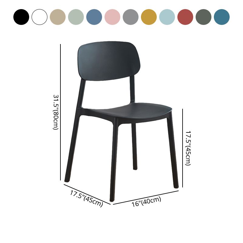 Modern Style Plastic Dining Chairs Open Back Dining Stackable Chair for Kitchen (Set of 4) Clearhalo ' kitchen&dining_furn' 'Dining Chairs' 'Dining Tables & Seating' 'dining_chair' 'furn' 'furn_dining_chair' 'Furniture' 'furniture_dining_chair' 'Kitchen & Dining Furniture' 'kitchen' 1200x1200_dbeeb322-3b33-44d5-9ccb-26682c35d7da