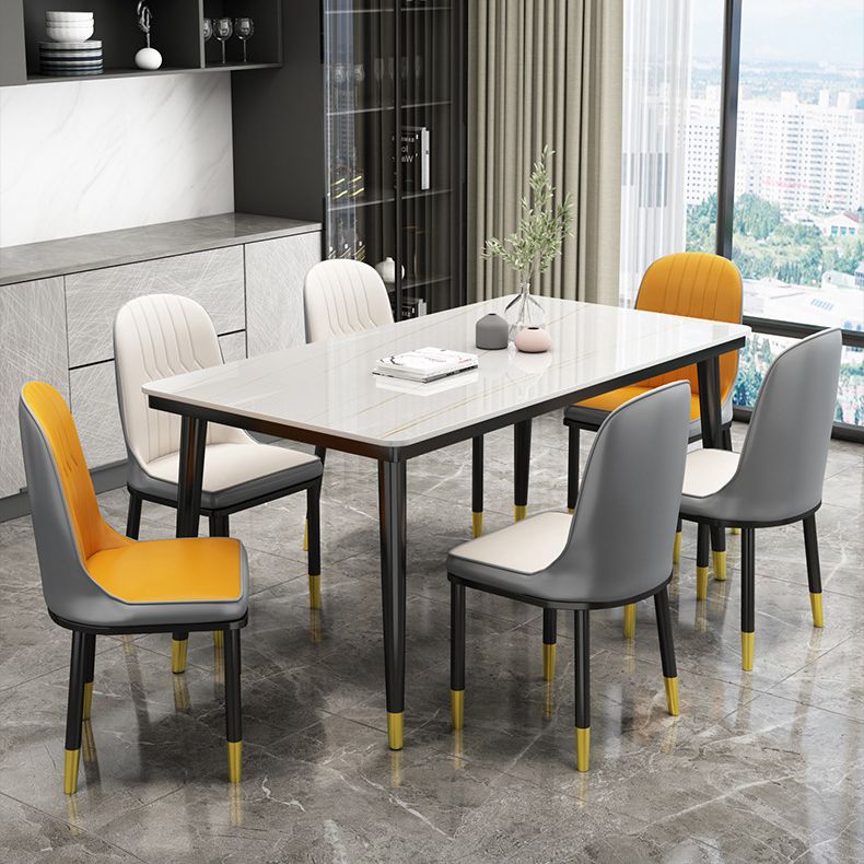 Simple Sintered Stone Top Dining Table Rectangle Shape Standard Dining Table for Kitchen Clearhalo ' dining_table' 'Dining Tables & Seating' 'Dining Tables' 'furn' 'furn_dining_table' 'Furniture' 'furniture_dining_table' 'Kitchen & Dining Furniture' 'kitchen&dining_furn' 'kitchen' 'kitchen_dining_table' 1200x1200_dbeebb7b-c089-4b36-94e5-370a8895f296