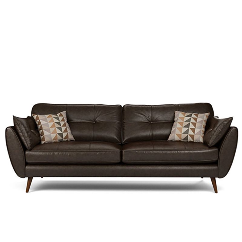 Wood Legs Modern Flared Arm Sofa Leather Standard Tufted Sofa Clearhalo 'furn' 'furn_sofas' 'Furniture' 'furniture_sofas' 'kitchen' 'kitchen_sofas' 'Living Room Furniture' 'Sofa' 'sofas' 1200x1200_dbefd398-e560-44e2-b611-ed02271c066f