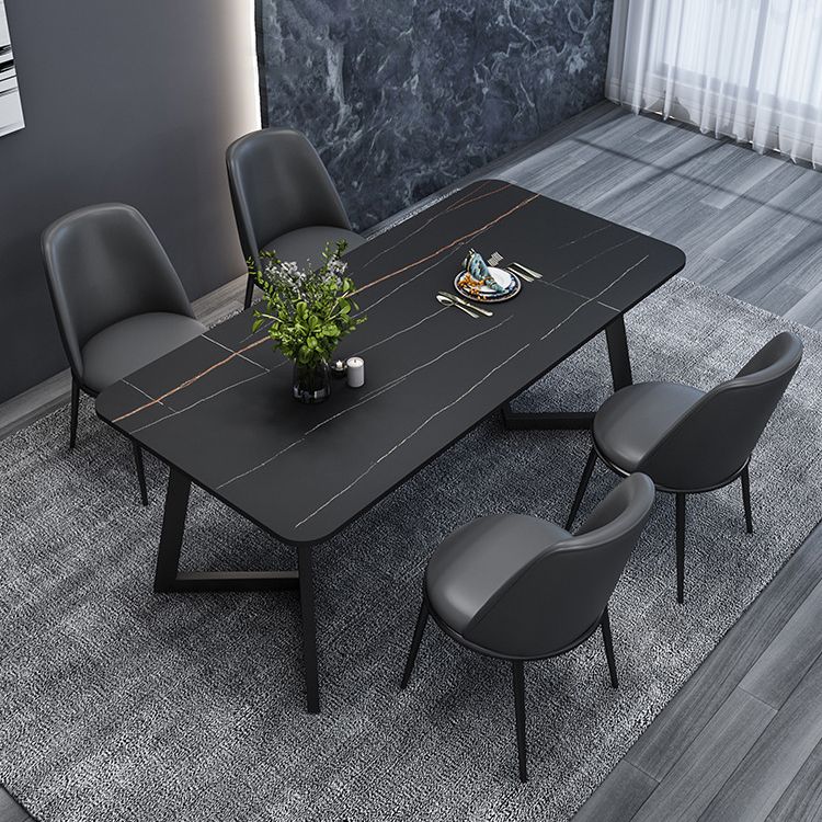 Juego de comedor glamoroso con sillas de cuero sinté 1/4/5/7 piezas de mesa de comedor