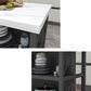 Modern Prep Table with Metal Base Rectangle Island Table for Kitchen