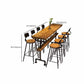 Rectangular Bar-height Table Wood Top Bistro Pub Table with Black Legs