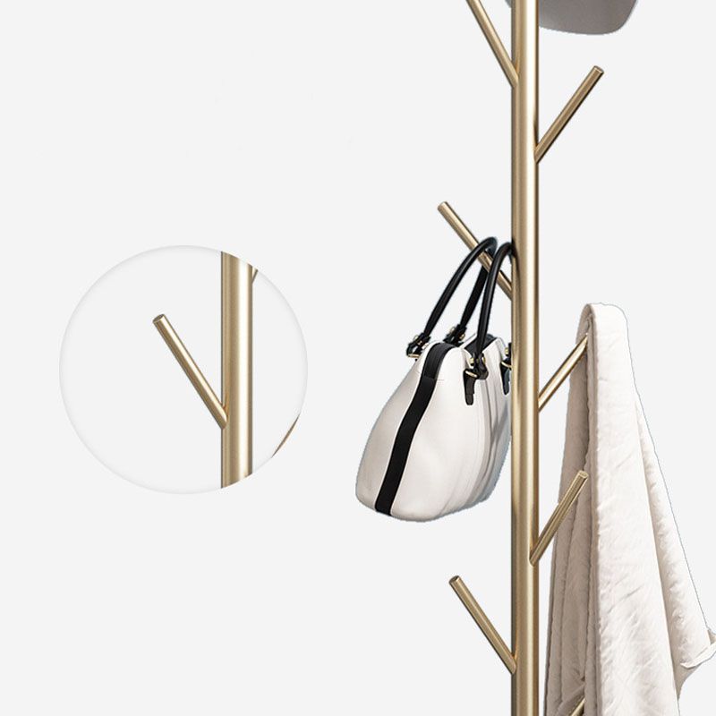 Modern Style Coat Rack Metal Frame Marble Pedestal Hooks Design Rod ...