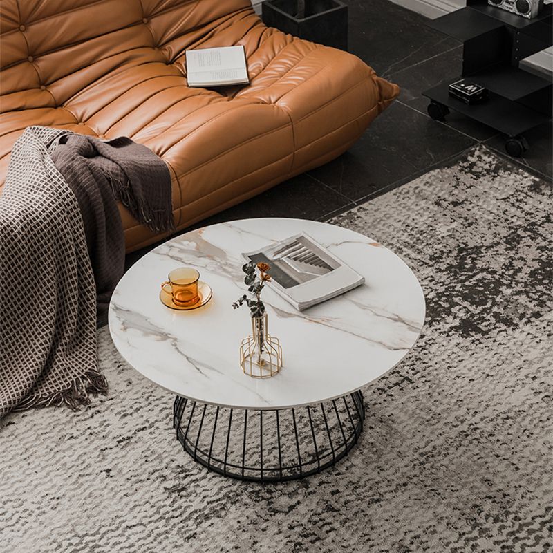 Tavolino minimalista top in pietra rotonda 2 pezzi tavolo da cocktail