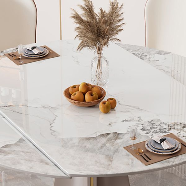 Weißes Stein Essset für zu Hause 1/5/7 Stücke moderne faltbare Esstisch Set