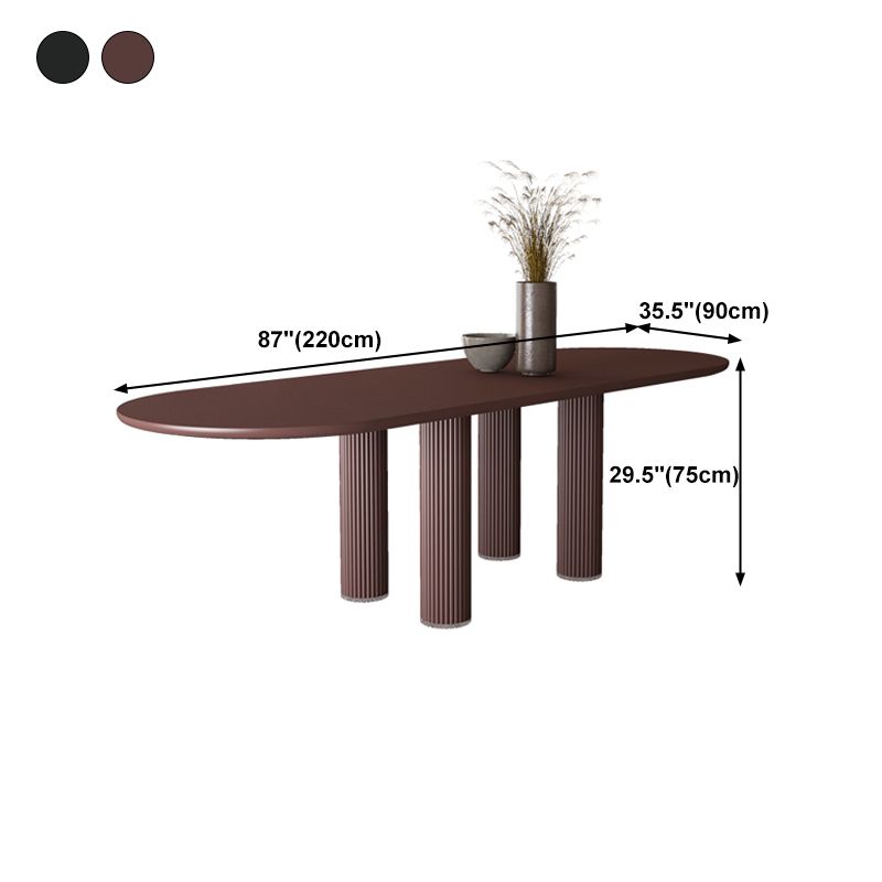 Modern Oval Dining Table Tripod Base Kitchen Dining Table with Solid Wood Clearhalo 'Dining Tables & Seating' 'Dining Tables' 'dining_table' 'furn' 'furn_dining_table' 'Furniture' 'furniture_dining_table' 'Kitchen & Dining Furniture' 'kitchen' 'kitchen_dining_table' 1200x1200_dbf6d450-8a6d-434c-944b-d54efd6752b4