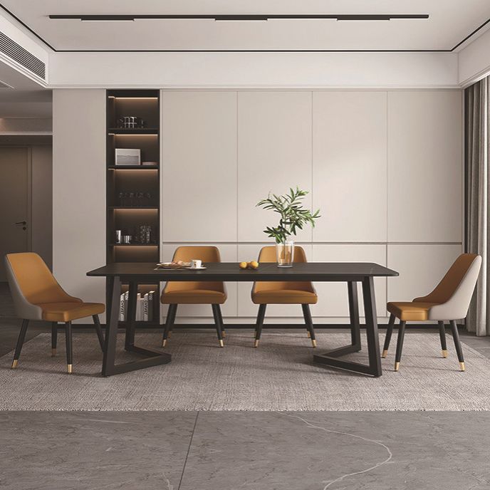 Modern Rectangle Dining Table Sintered Stone Dining Table with Double Pedestal Clearhalo ' dining_table' 'Dining Tables & Seating' 'Dining Tables' 'furn' 'furn_dining_table' 'Furniture' 'furniture_dining_table' 'Kitchen & Dining Furniture' 'kitchen&dining_furn' 'kitchen' 'kitchen_dining_table' 1200x1200_dbf6fc82-4f69-40ae-8dca-80857aa32f51