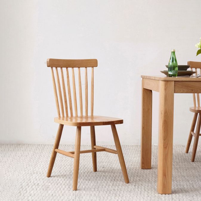 Modern Kitchen Wood Square Dining Chair Windsor Back Side Chair for Home Use Clearhalo ' kitchen&dining_furn' 'Dining Chairs' 'Dining Tables & Seating' 'dining_chair' 'Furniture' 'furniture_dining_chair' 'Kitchen & Dining Furniture' 'kitchen' 1200x1200_dbf70d7e-c650-49e4-995d-5e54a4c55674