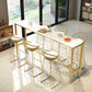 1/7 Pieces Luxurious Rectangular Pub Table Set Artificial Marble Top Counter Table Set