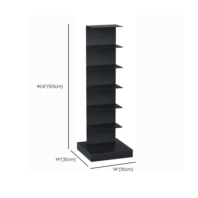 Contemporary Metal Bookshelf Black Geometric Shelf Bookcase for Study Room Clearhalo 'Bookcases' 'furn' 'furn_bookcases' 'Furniture' 'Office Furniture' 1200x1200_dbfab042-e9d3-4cb7-af9e-8d324873d02f