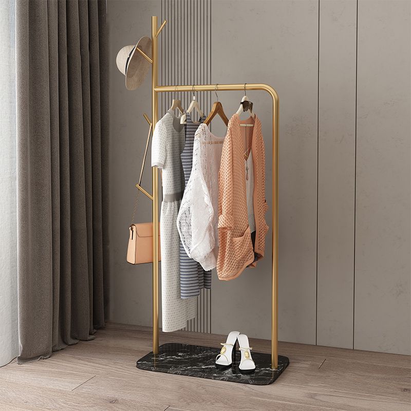 Contemporary Hall Stand Marble Bottom Hall Tree with Coat Hanger Hooks Clearhalo 'Entry & Mudroom Furniture' 'furn' 'furn_hall_tree_coat_racks' 'Furniture' 'Hall Trees & Coat Racks' 'hall_tree_coat_racks' 1200x1200_dbfb293a-9f9c-4bb1-b127-50b7af11a6a3