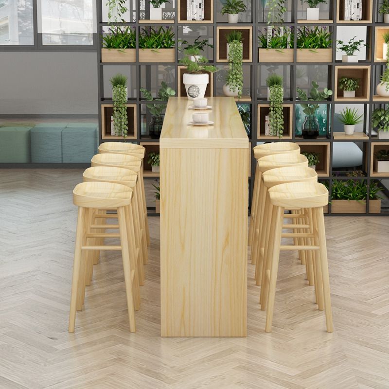Industrial Natural Wood Bar Table Rectangle Top 41.34"H Indoor Bistro Table Clearhalo 'Bar Furniture' 'Bar Tables' 'bar_tables' 'furn' 'furn_bar_tables' 'Furniture' 'furniture_bar_tables' 'Kitchen & Dining Furniture' 'kitchen&dining_furn' 'kitchen' 1200x1200_dbfc3bbc-44da-414e-9983-959c88429c12
