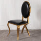 Glam Kitchen Dining Chair King Louis Back Upholstered Armless Side Chair