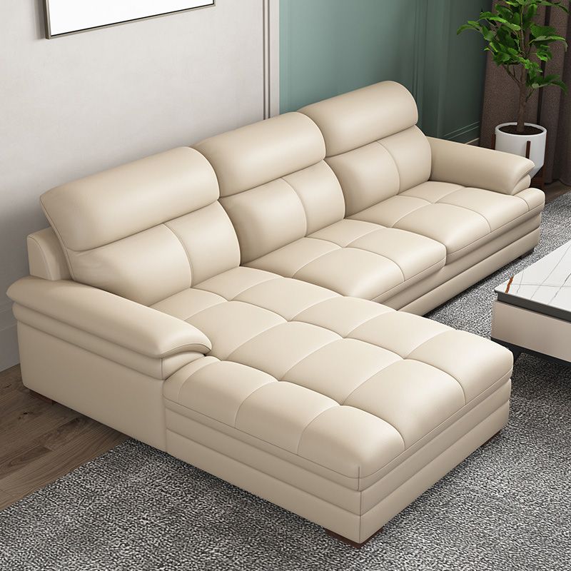 Genuine Leather High Back Pillow Top Arm Sofa and Sectional with Wear Resistant Clearhalo 'furn' 'furn_sectionals' 'Furniture' 'furniture_sectionals' 'kitchen' 'kitchen_sectionals' 'Living Room Furniture' 'Sectionals' 1200x1200_dc00910a-6b60-4d52-b4b1-25bda053b68b