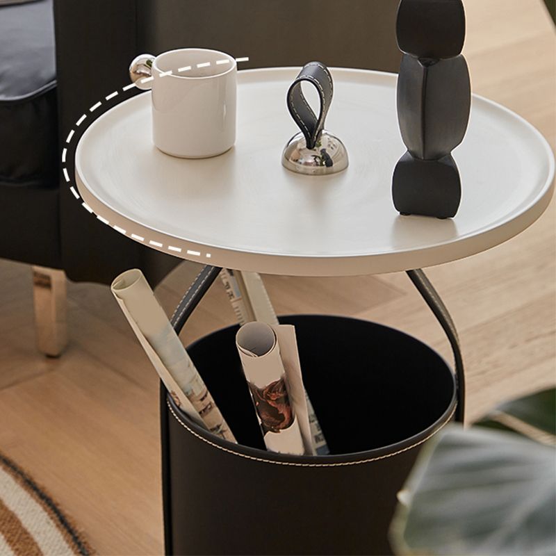 Mesa de esquina de pedestal de mediados de siglo bandeja de bandeja superior de la parte superior del lado con almacenamiento