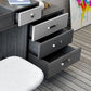 Contemporary Flip-Top Vanity Dressing Table Set in Gray with Drawers