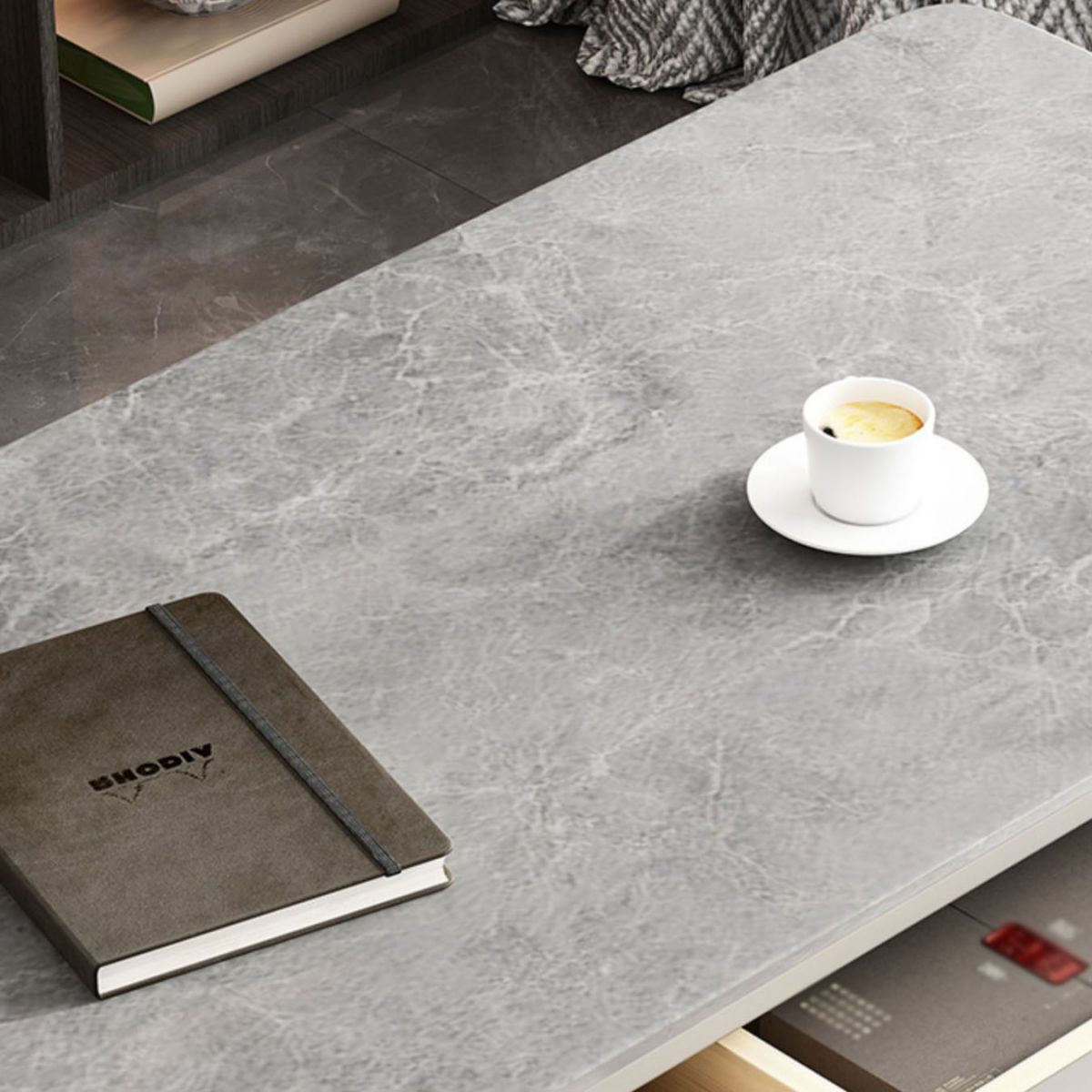 Modern Style Office Desk Sintered Stone 2-drawer Desk for Home Clearhalo 'furn' 'furn_office_desk' 'Furniture' 'Office Desks' 'Office Furniture' 'office_desk' 1200x1200_dc0365f5-32a3-4c8e-b251-94b6e2325687