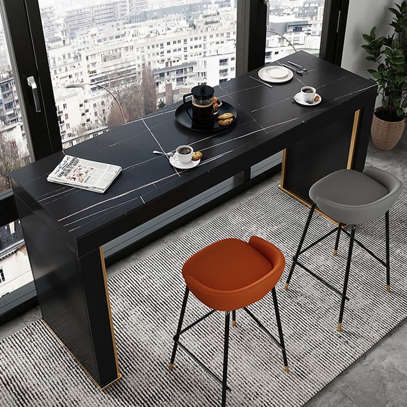 Stone Bar Dining Table Modern Bar Table with Double Pedestal Base for Dining Room Clearhalo 'Bar Furniture' 'Bar Tables' 'bar_tables' 'furn' 'furn_bar_tables' 'Furniture' 'furniture_bar_tables' 'Kitchen & Dining Furniture' 1200x1200_dc060a9e-2f4a-4d52-9fb4-f148fc5c08b9