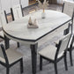 Modern Style Stone Set of 7 Round Shape Dining Furniture Set