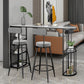 Industrial Free Form Bar Height Table Stone and Iron Bar Table with Storages