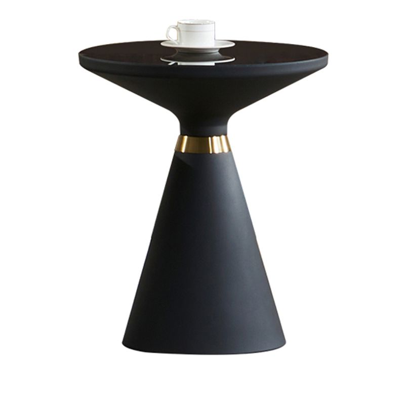 Dia 19,69 "tavolo di fascia alta in vetro nero rotondo tavolino cono moderno