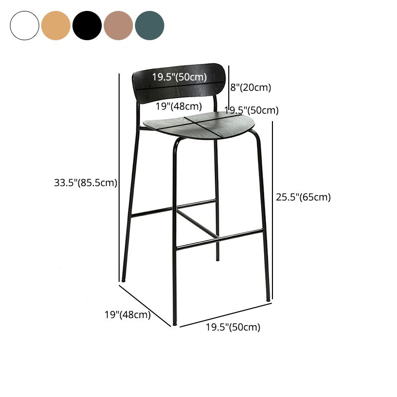 Black Metal Barstool Industrial Indoor Tall Stool with Wood Seat, 1 Piece Clearhalo 'Bar Furniture' 'Bar Stools' 'bar_stools' 'furn' 'furn_bar_stools' 'furniture_bar_stools' 'Kitchen & Dining Furniture' 'kitchen&dining_furn' 'kitchen' 'kitchen_furn' Furniture' 1200x1200_dc099b35-30a6-4128-b1f1-4f9225426521
