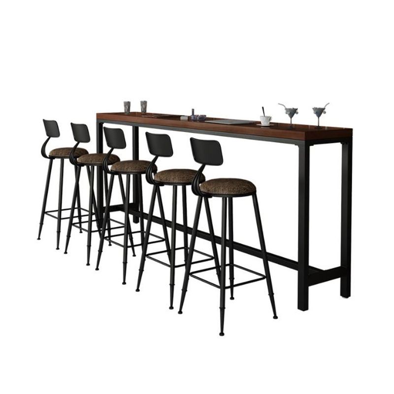 Industrial Rectangle Bar Table Solid Wood Bar Dining Table with Trestle Base Clearhalo 'Bar Furniture' 'Bar Tables' 'bar_tables' 'furn' 'furn_bar_tables' 'Furniture' 'Kitchen & Dining Furniture' 1200x1200_dc0a2ec1-1de8-4bfa-b2b1-3e4d4f952124