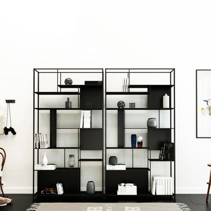Contemporary Iron Etagere Bookshelf Vertical Office and Living Room Bookcase Clearhalo 'Bookcases' 'furn' 'furn_bookcases' 'Furniture' 'furniture_bookcases' 'Office Furniture' 1200x1200_dc0a6830-482f-48bb-adb6-73da956ffa48