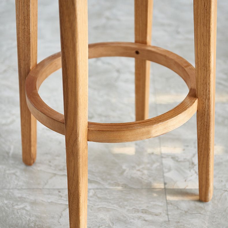 Contemporary Style Bar-stool Round Counter Bar Stool with Wooden Legs for Kitchen Clearhalo 'Bar Furniture' 'Bar Stools' 'bar_stools' 'furn' 'furn_bar_stools' 'Furniture' 'furniture_bar_stools' 'Kitchen & Dining Furniture' 1200x1200_dc0a8779-ba00-4f4f-8a83-e5cd46ef5649
