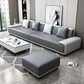 Faux Ledersofa & Chaise mit Kissen modern u Sofa in Grau - 29,53 "H.