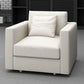 White Slipcovered Fabric Settee Recessed Arm Sofa with Pillows Clearhalo 'furn' 'furn_sofas' 'Furniture' 'furniture_sofas' 'kitchen' 'kitchen_sofas' 'Living Room Furniture' 'Sofa' 'sofas' 1200x1200_dc0c9e68-dc1d-407b-a62f-df614a61ddd0