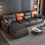 66 "breites zeitgenössisches Schnittsofa-Leder-L-Form-Abschnitte