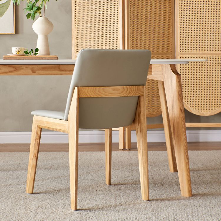 Moderne gesinterde stenen eettafelset rechthoekig 1/4/5-delige houten eetkamertafelset