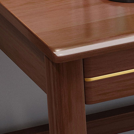 Escritorio de oficina de dormitorio escritorio de escritura de madera sólida con cajones, 31.5 "H