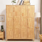 Rubber Wood Wardrobe Cabinet Contemporary Closet Back Hinged Wardrobe