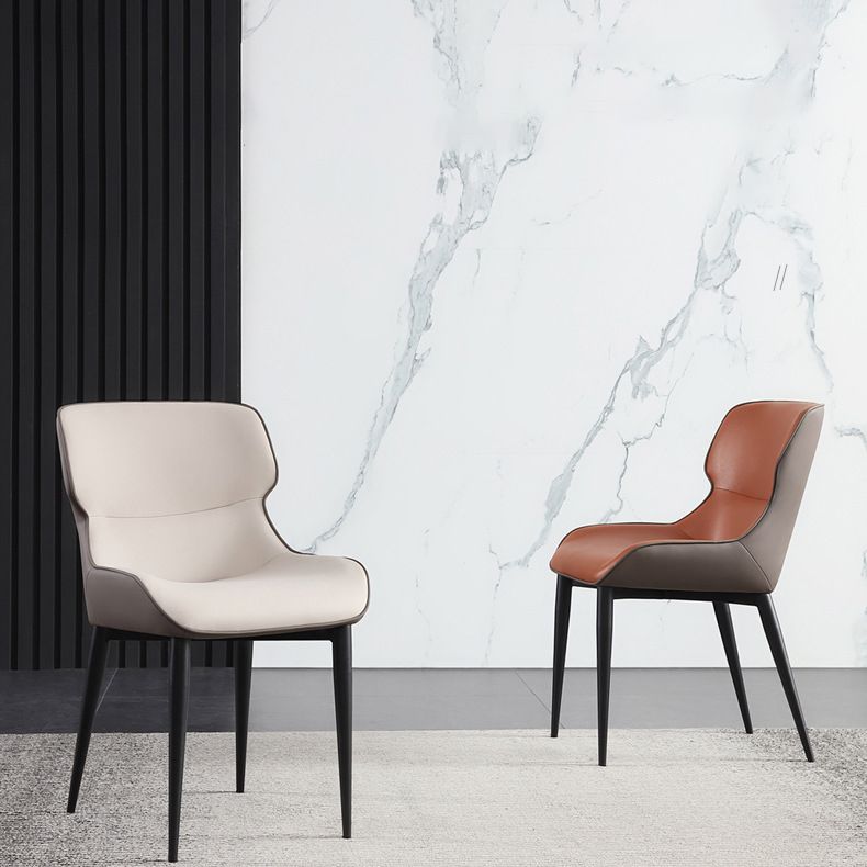 Contemporary Style Arm Wingback Side Chairs Faux Leather Side Chair Clearhalo 'Dining Chairs' 'Dining Tables & Seating' 'dining_chair' 'furn' 'furn_dining_chair' 'Furniture' 'furniture_dining_chair' 'Kitchen & Dining Furniture' 1200x1200_dc10e433-2054-42bf-8f21-ec4af37c28a1