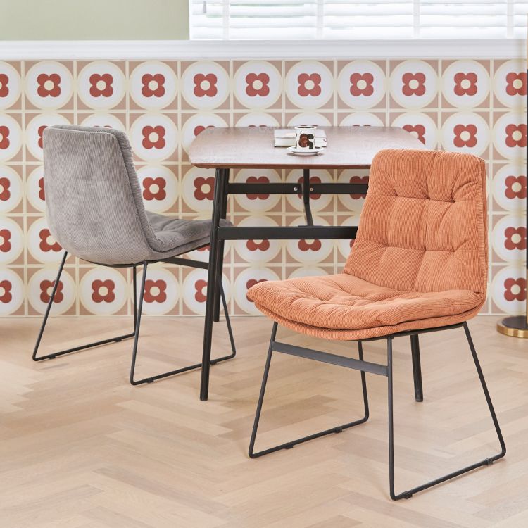 Industrial Dining Chairs Armless Chair with Metal Legs for Home