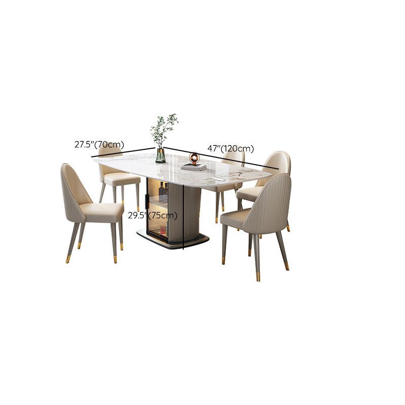 1/5/7 pezzi set da pranzo in pietra sinterizzato moderno con spazio