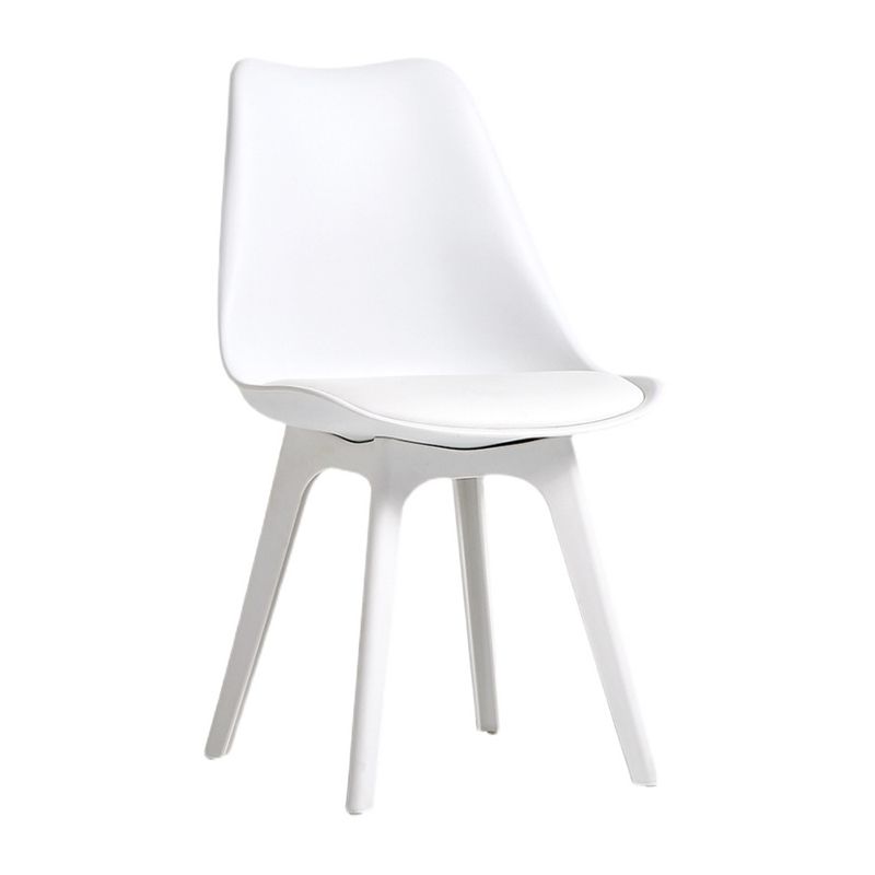 Nordic Style Armless Chair Plastic Upholstered Side Chair 16"x16"x32.6" Clearhalo 'Dining Chairs' 'Dining Tables & Seating' 'dining_chair' 'Furniture' 'furniture_dining_chair' 'Kitchen & Dining Furniture' 1200x1200_dc13ce77-adac-4ab3-935b-f95c9c65be96