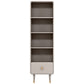 Solid Wood Bookshelf Modern Standard Bookshelf 10.5" W with Drawers