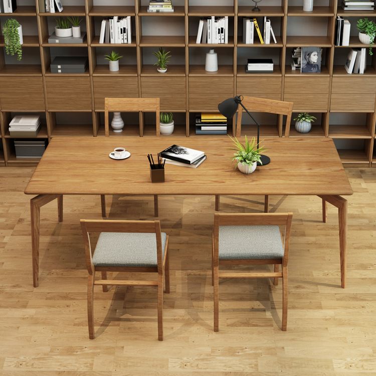 Ash Solid Wood Dining Table Mid-Century Rectangle Dining Table for Dining Room