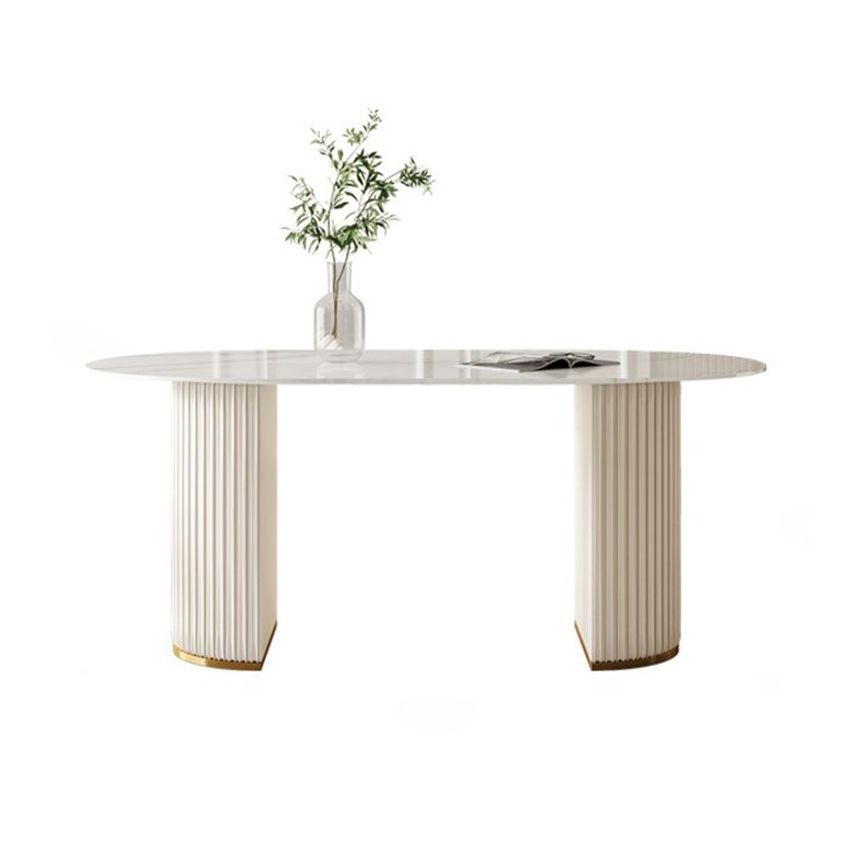 Traditional Luxury Dining Table Oval Sintered Stone Dining Table for Home Use Clearhalo 'Dining Tables & Seating' 'Dining Tables' 'dining_table' 'furn' 'furn_dining_table' 'Furniture' 'Kitchen & Dining Furniture' 1200x1200_dc17e90c-1ad2-412c-ae47-d8c5b861b2ab