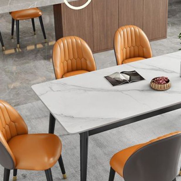 Glam Style 1/2/3/5/7 Pieces Dining Set Sintered Stone Dining Table Set for Home Use Clearhalo 'Dining Room Sets' 'Dining Tables & Seating' 'dining_room_set' 'furn' 'furn_dining_room_set' 'Furniture' 'furniture_dining_room_set' 'Kitchen & Dining Furniture' 'kitchen&dining_furn' 'kitchen' 1200x1200_dc182464-3011-49ef-bfe7-c5f0315e77bd