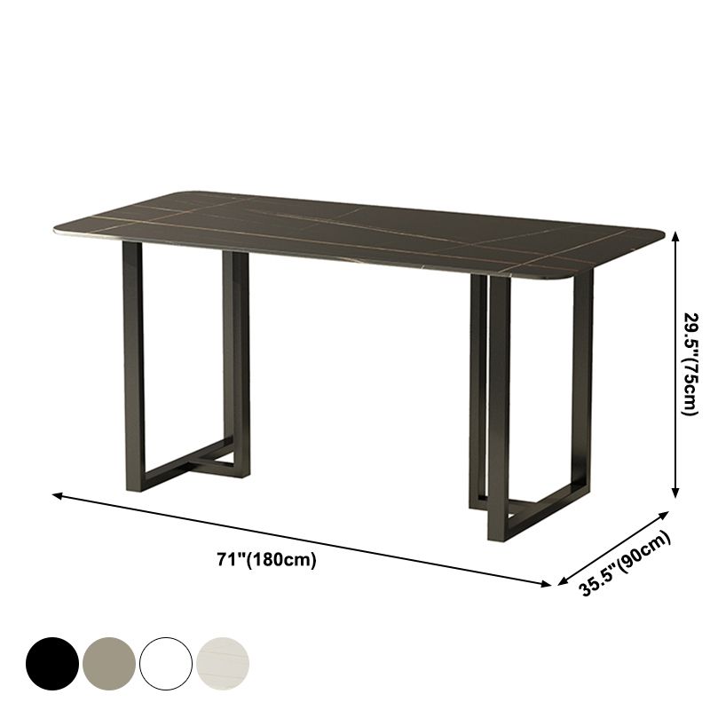Industrial Kitchen Dining Table Sintered Stone Rectangle Dining Table with Double Pedestal Bases Clearhalo ' dining_table' 'Dining Tables & Seating' 'Dining Tables' 'furn' 'furn_dining_table' 'Furniture' 'furniture_dining_table' 'Kitchen & Dining Furniture' 'kitchen&dining_furn' 'kitchen' 'kitchen_dining_table' 1200x1200_dc1a708f-50ca-498f-bbcd-1558ab061938