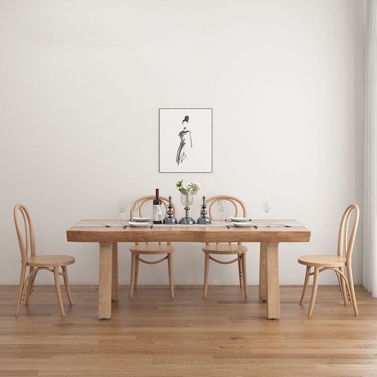 Living Room Solid Wood Top Table Modern Simple Table with 4 Legs Clearhalo 'Dining Tables & Seating' 'Dining Tables' 'dining_table' 'furn' 'furn_dining_table' 'Furniture' 'furniture_dining_table' 'Kitchen & Dining Furniture' 1200x1200_dc1a73b6-268d-44ad-8e32-0575c85d2204