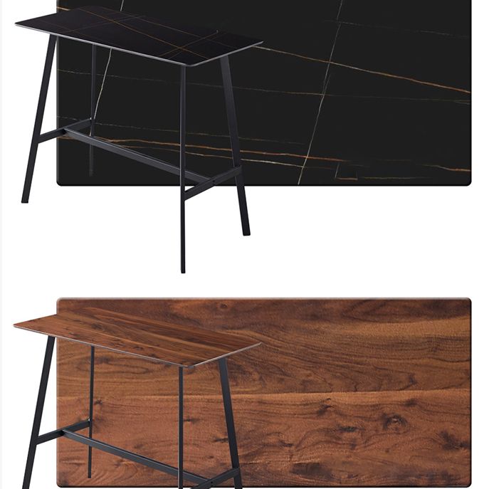 Contemporary Rectangle Bar Counter Table Sintered Stone Dining Table for Restaurant Clearhalo 'Bar Furniture' 'Bar Tables' 'bar_tables' 'furn' 'furn_bar_tables' 'Furniture' 'furniture_bar_tables' 'Kitchen & Dining Furniture' 1200x1200_dc1b56be-20cc-4510-9a74-dcc2a5973a17