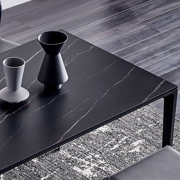 Stone Top Dining Table Rectangle Contemporary Table with 4 Legs in Black Clearhalo 'Dining Tables & Seating' 'Dining Tables' 'dining_table' 'furn' 'furn_dining_table' 'Furniture' 'furniture_dining_table' 'Kitchen & Dining Furniture' 'kitchen' 'kitchen_dining_table' 1200x1200_dc1c126b-4a36-4568-bd5f-68775968a457