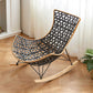 Rattan Rocking Chair Modern Wing Back Rocker Chair for Living Room