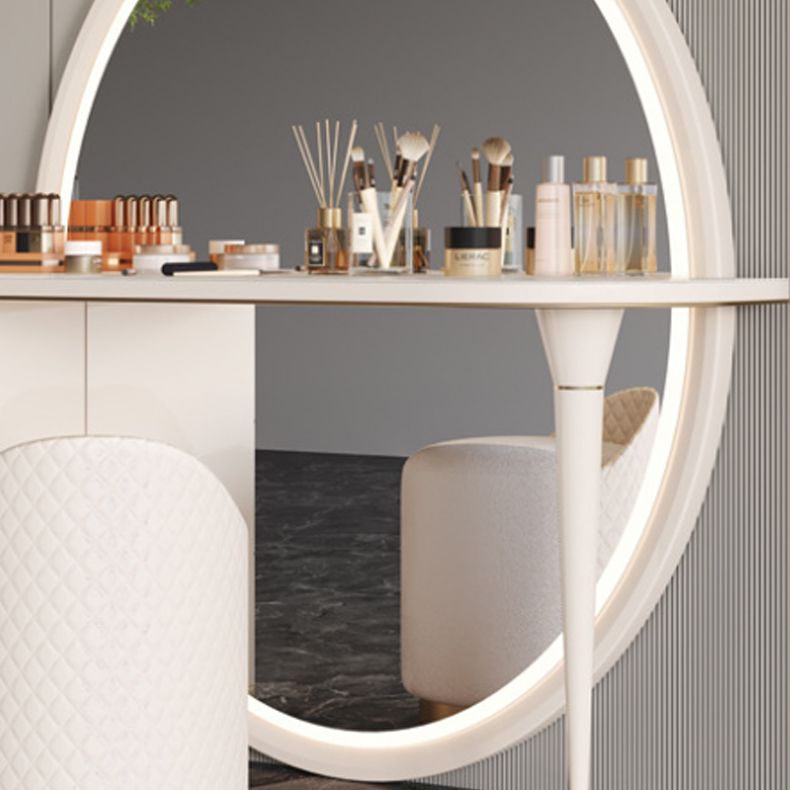 Glam leisteen make -upkruidtafel ontlasting in beige met 57 "hoge spiegel