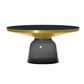 Glass Top End Table Modern Pedestal Sofa Side Table for Living Room